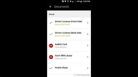 uber upload documents